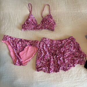 Chelsea & Violet Pink Floral Bikini Set